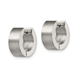 Stainless Steel Hinged Hoop Earring with Brushed Finish and Polished Edge for Men and Unisex