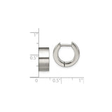 Stainless Steel Hinged Hoop Earring with Brushed Finish and Polished Edge for Men and Unisex