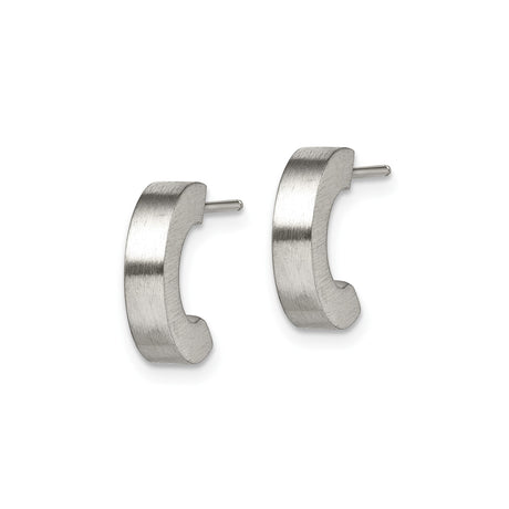 Stainless Steel Hoop Earrings, Brushed Finish, Modern Minimalist Style for Men and Women