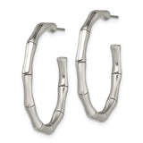 Stainless Steel Hoop Earrings, Bamboo-Inspired Lightweight Design, Hypoallergenic Jewelry
