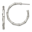 Stainless Steel Hoop Earrings, Bamboo-Inspired Lightweight Design, Hypoallergenic Jewelry