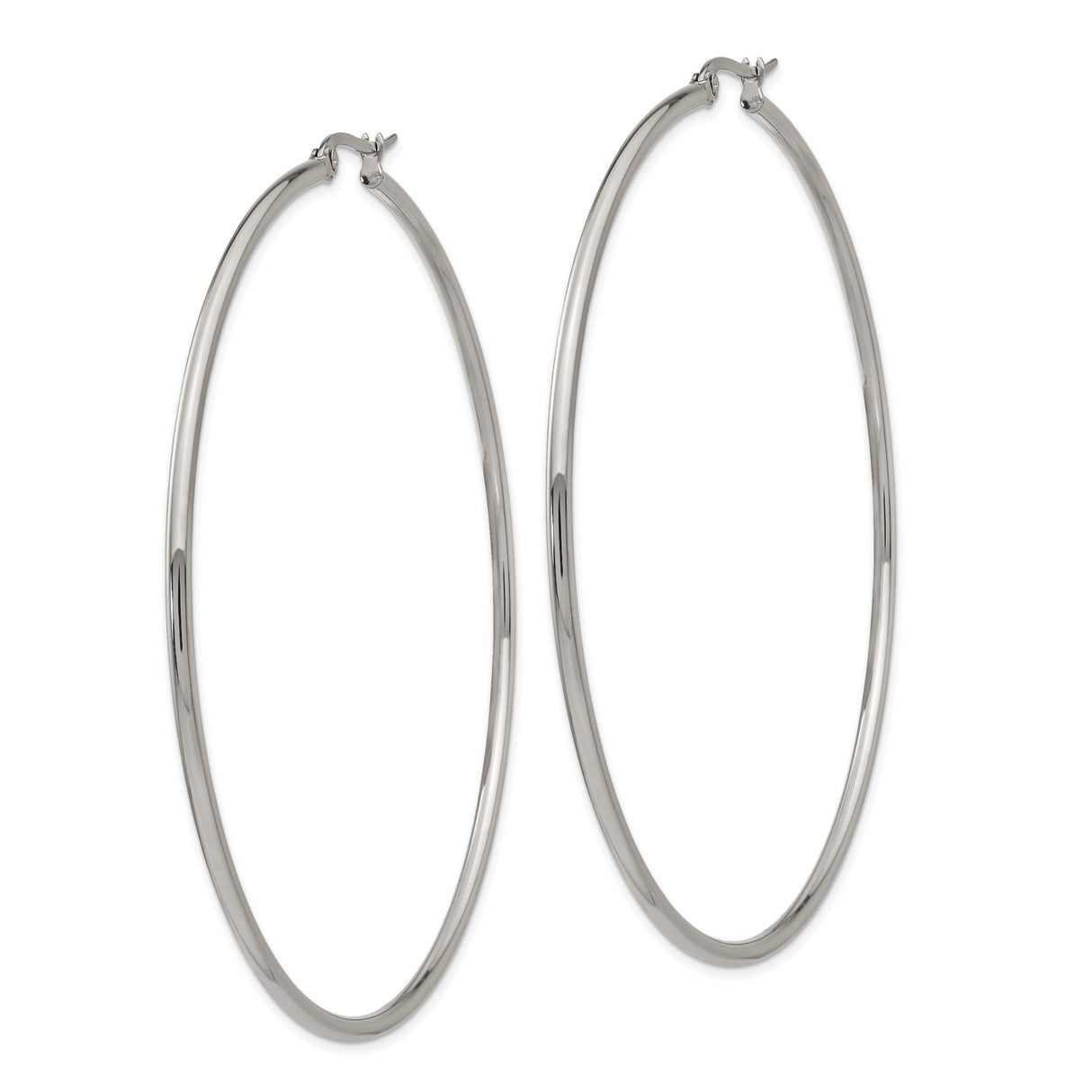 Stainless Steel Hoop Earrings, Large Round Lightweight Design, Hypoallergenic Minimalist Style