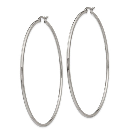 Stainless Steel Hoop Earrings, Large Round Lightweight Design, Hypoallergenic Minimalist Style