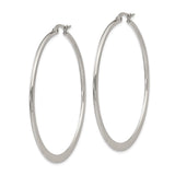 Stainless Steel Hoop Earrings, Classic Round Polished Lightweight Design for Women
