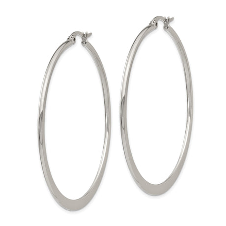 Stainless Steel Hoop Earrings, Classic Round Polished Lightweight Design for Women