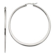 Stainless Steel Hoop Earrings, Classic Round Polished Lightweight Design for Women