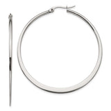 Stainless Steel Hoop Earrings, Classic Round Polished Lightweight Design for Women