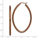 Stainless Steel Rose Gold-Tone Oval Hoop Earrings, Sleek Minimalist Design for Women