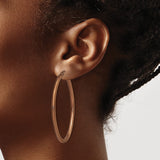 Stainless Steel Oval Hoop Earrings, Polished Rose Gold Tone, Modern Minimalist Design for Women