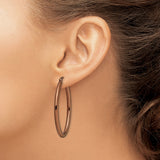 Stainless Steel Hoop Earrings, Rose Gold Oval Hoops with Polished Finish, Minimalist Lightweight Design