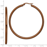 Stainless Steel Hoop Earrings, Rose Gold Tone, Polished Finish, Minimalist Modern Design