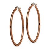 316 Stainless Steel Hoop Earrings, Polished Brown Tone, Minimalist Lightweight Design for Women