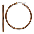 316 Stainless Steel Hoop Earrings, Polished Brown Tone, Minimalist Lightweight Design for Women