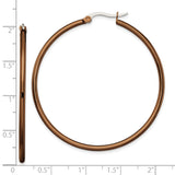 Stainless Steel Hoop Earrings, Rose Gold-Tone Polished Finish, Minimalist Round Design for Women