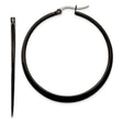 316 Stainless Steel Hoop Earrings, Black Polished Finish, Minimalist Unisex Design