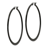 Stainless Steel Hoop Earrings, Black Matte Finish, Sleek Minimalist Modern Style for Women