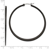 Stainless Steel Hoop Earrings, Black Matte Finish, Sleek Minimalist Modern Style for Women