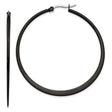 Stainless Steel Hoop Earrings, Black Matte Finish, Sleek Minimalist Modern Style for Women