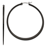 Stainless Steel Hoop Earrings, Black Matte Finish, Sleek Minimalist Modern Style for Women