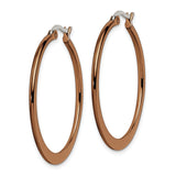 316 Stainless Steel Hoop Earrings, Polished Rose Gold Minimalist Style for Women