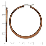 Stainless Steel Hoop Earrings, Rose Gold Tone, Modern Minimalist Style, Lightweight Medium Size