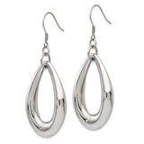 Stainless Steel Teardrop Dangle Earrings with High-Polish Finish, Lightweight Minimalist Design