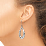 Stainless Steel Teardrop Dangle Earrings with High-Polish Finish, Lightweight Minimalist Design