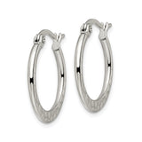 Stainless Steel Hoop Earrings with Vine Pattern Engraving, Lightweight Latch-Back Design