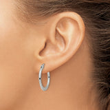 Stainless Steel Hoop Earrings with Vine Pattern Engraving, Lightweight Latch-Back Design