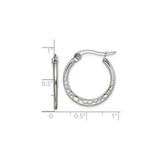 Stainless Steel Hoop Earrings with Vine Pattern Engraving, Lightweight Latch-Back Design