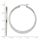 Stainless Steel Hoop Earrings with Hammered Texture and Polished Finish