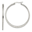 Stainless Steel Hoop Earrings with Hammered Texture and Polished Finish