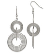 Stainless Steel Dangle Earrings, Double Concentric Circle Wire Design, Geometric Drop Style