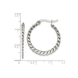 Stainless Steel Hoop Earrings with Twisted Polished Rope Design for Women