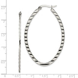 Stainless Steel Oval Hoop Earrings, Twisted Lightweight Modern Minimalist Design
