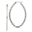 Stainless Steel Oval Hoop Earrings, Twisted Lightweight Modern Minimalist Design