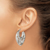 Stainless Steel Hoop Earrings with Openwork Celtic Cutout Design, Boho Tribal Style