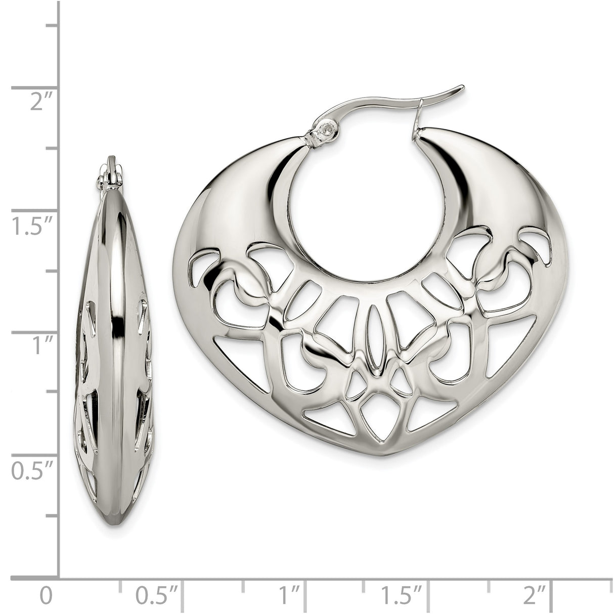 Stainless Steel Hoop Earrings with Openwork Celtic Cutout Design, Boho Tribal Style