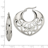 Stainless Steel Hoop Earrings with Openwork Celtic Cutout Design, Boho Tribal Style