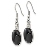 316 Stainless Steel Drop Earrings with Oval Agate, Bezel Design, Minimalist Style
