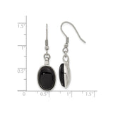 316 Stainless Steel Drop Earrings with Oval Agate, Bezel Design, Minimalist Style