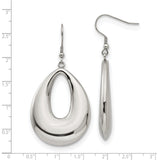 Stainless Steel Teardrop Dangle Earrings with Hollow Center, Modern Minimalist Style for Women