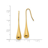 Stainless Steel Teardrop Dangle Earrings, Gold Tone, Sleek Modern Drop for Women
