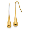 Stainless Steel Teardrop Dangle Earrings, Gold Tone, Sleek Modern Drop for Women