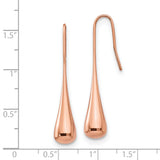 316 Stainless Steel Teardrop Earrings, Rose Gold Polished Finish, Minimalist Dangle Design for Women