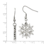 Stainless Steel Dangle Earrings with Snowflake Design, Lightweight Winter Style for Women