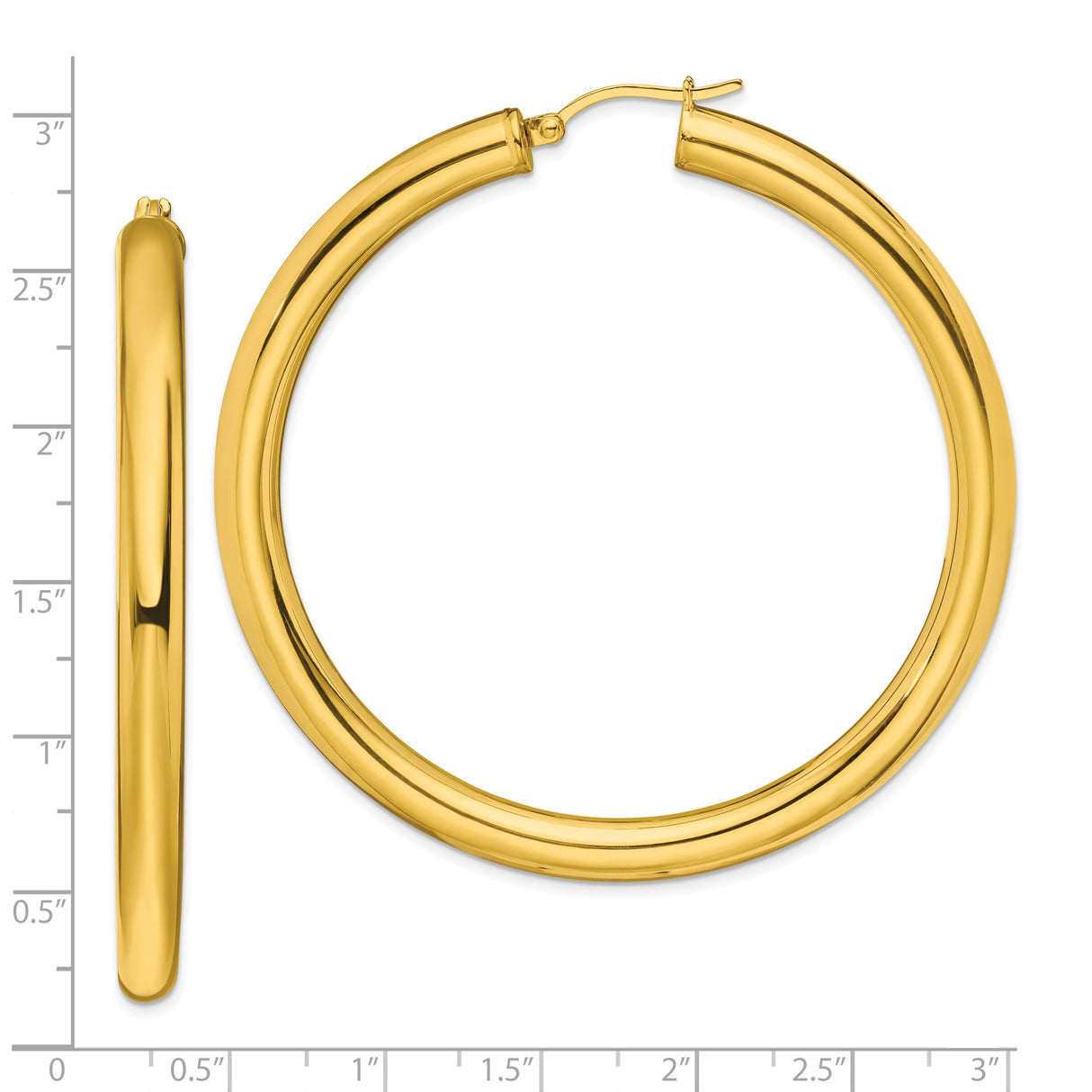 Stainless Steel Hoop Earrings with Gold Tone Finish, Smooth Polished Classic Round Design