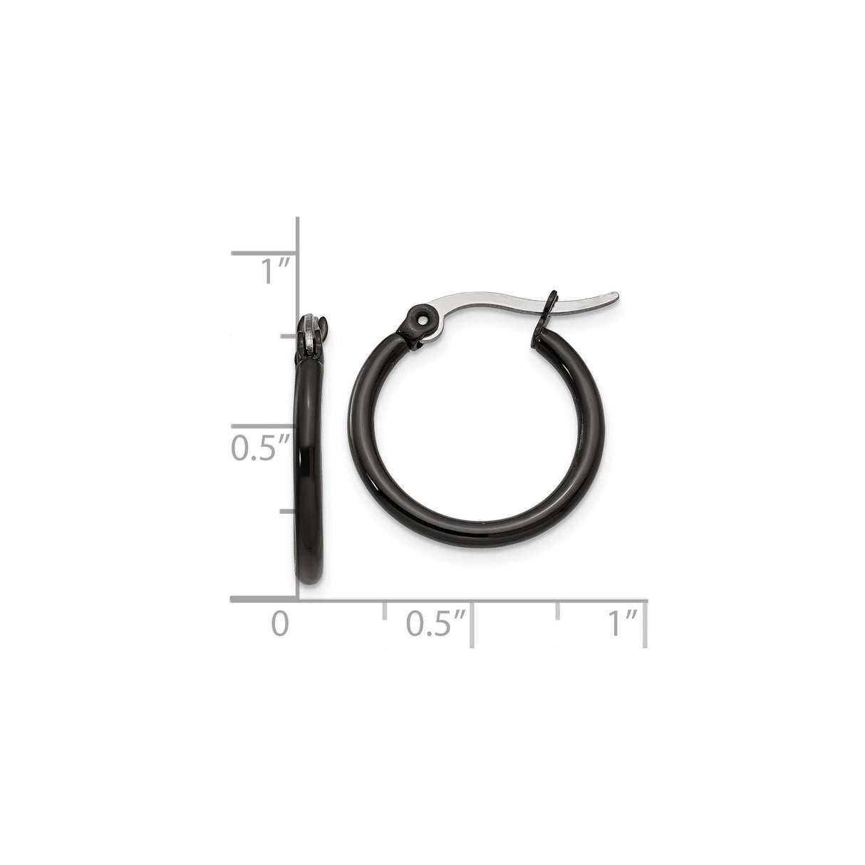316 Stainless Steel Hoop Earrings with Smooth Polished Finish, Hinged Clasp, Minimalist Style