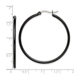 Stainless Steel Hoop Earring, Sleek Minimalist Black Design, Unisex Contemporary Style