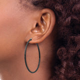 316 Stainless Steel Hoop Earrings, Polished Minimalist Black Medium Hoops for Women